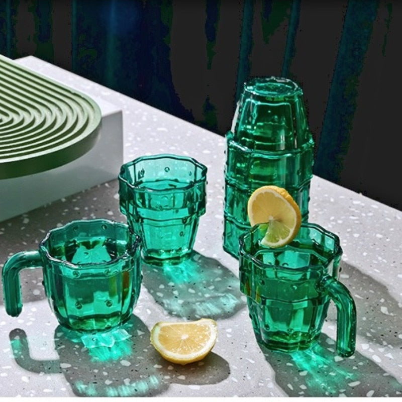 4/6 Pcs Glass Cactus Cups Set