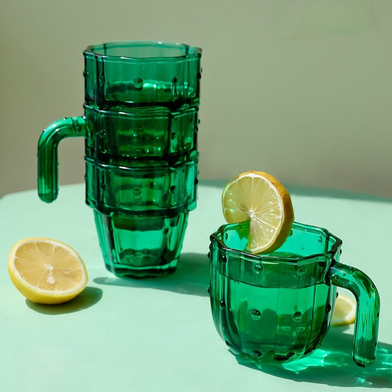 4/6 Pcs Glass Cactus Cups Set