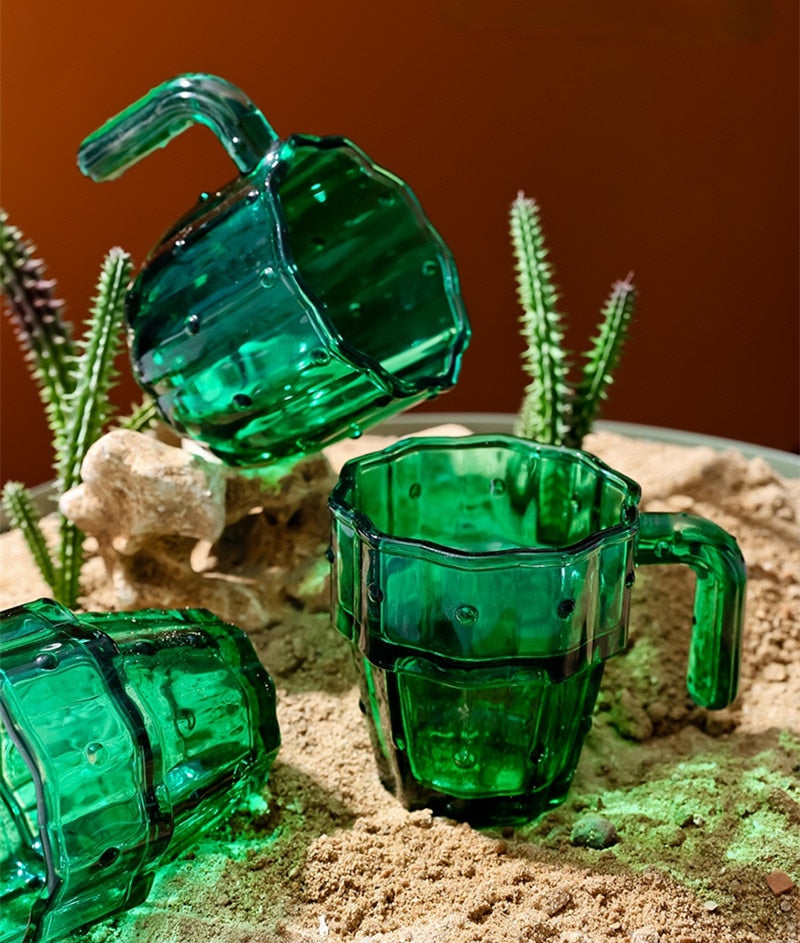 4/6 Pcs Glass Cactus Cups Set