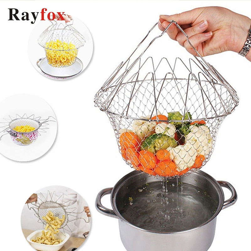 Foldable Stainless Steel Basket Strainer